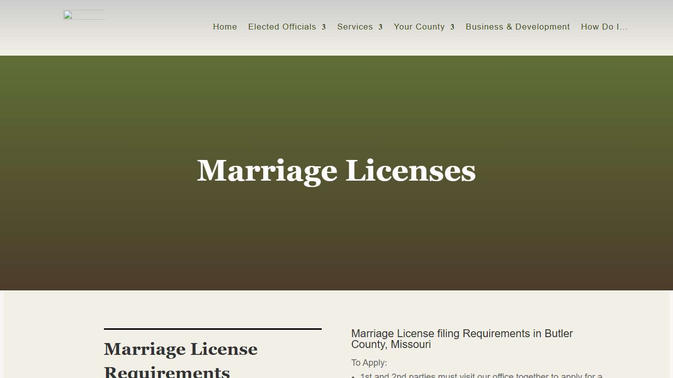 Marriage License Requirements | Butler County, MO